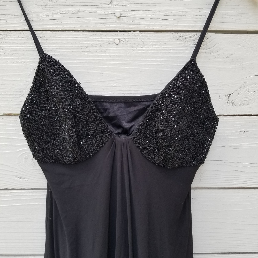 La Perla Beaded Bust Black Maxi Gown - Picture 2 of 5